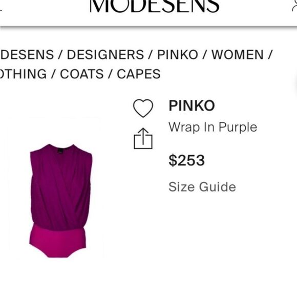 Pinko Vibrant Purple Sleeveless Bodysuit, US2 - Picture 11 of 11